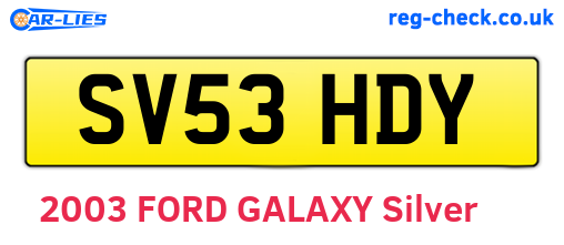 SV53HDY are the vehicle registration plates.