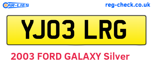 YJ03LRG are the vehicle registration plates.