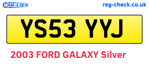 YS53YYJ are the vehicle registration plates.