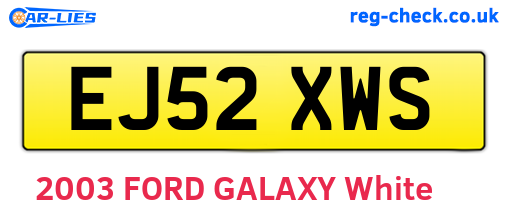 EJ52XWS are the vehicle registration plates.