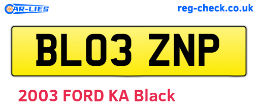 BL03ZNP are the vehicle registration plates.
