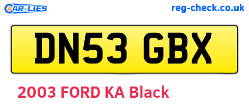 DN53GBX are the vehicle registration plates.