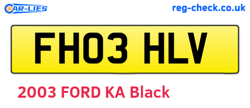 FH03HLV are the vehicle registration plates.