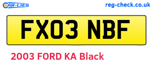 FX03NBF are the vehicle registration plates.