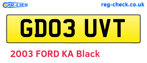 GD03UVT are the vehicle registration plates.
