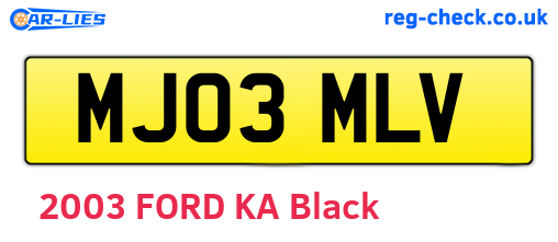 MJ03MLV are the vehicle registration plates.