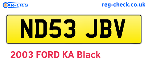 ND53JBV are the vehicle registration plates.