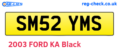 SM52YMS are the vehicle registration plates.