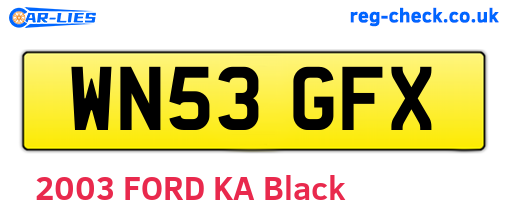 WN53GFX are the vehicle registration plates.