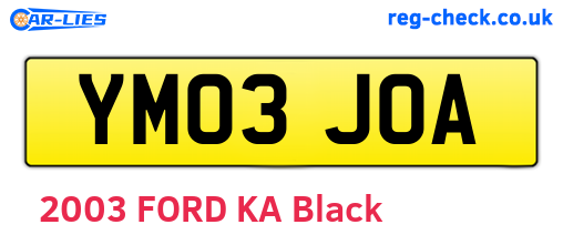 YM03JOA are the vehicle registration plates.