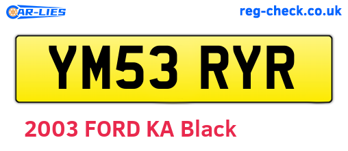 YM53RYR are the vehicle registration plates.