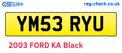 YM53RYU are the vehicle registration plates.