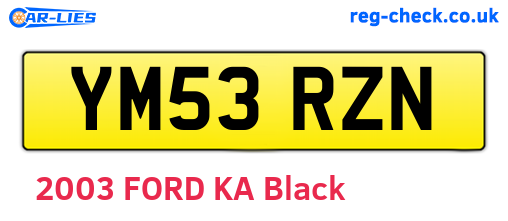 YM53RZN are the vehicle registration plates.