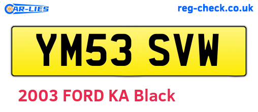 YM53SVW are the vehicle registration plates.