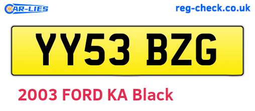 YY53BZG are the vehicle registration plates.