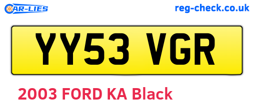 YY53VGR are the vehicle registration plates.