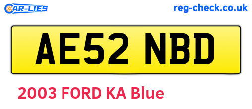 AE52NBD are the vehicle registration plates.
