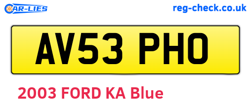 AV53PHO are the vehicle registration plates.