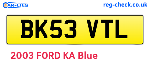 BK53VTL are the vehicle registration plates.