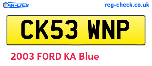 CK53WNP are the vehicle registration plates.