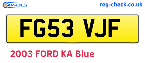 FG53VJF are the vehicle registration plates.
