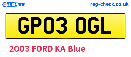 GP03OGL are the vehicle registration plates.