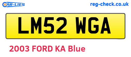 LM52WGA are the vehicle registration plates.