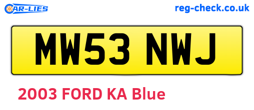 MW53NWJ are the vehicle registration plates.