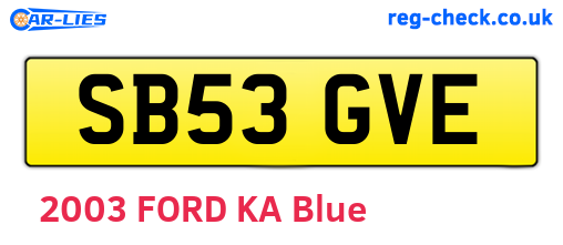SB53GVE are the vehicle registration plates.
