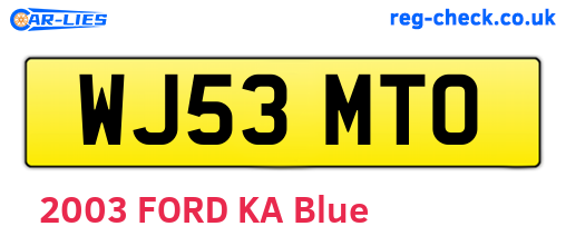 WJ53MTO are the vehicle registration plates.