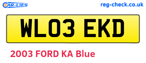 WL03EKD are the vehicle registration plates.