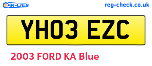YH03EZC are the vehicle registration plates.