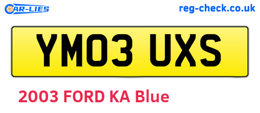 YM03UXS are the vehicle registration plates.