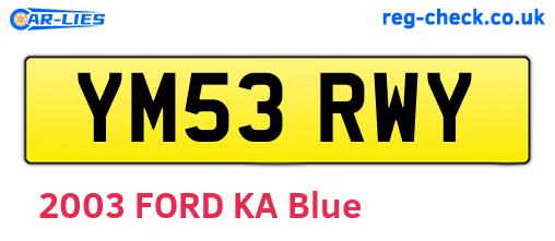YM53RWY are the vehicle registration plates.