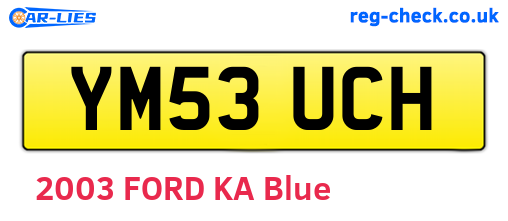 YM53UCH are the vehicle registration plates.