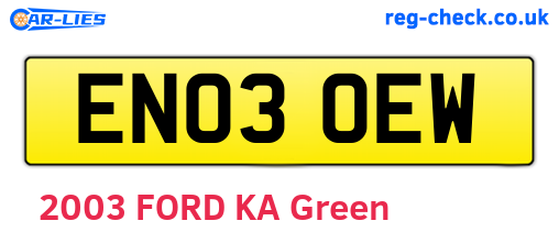 EN03OEW are the vehicle registration plates.