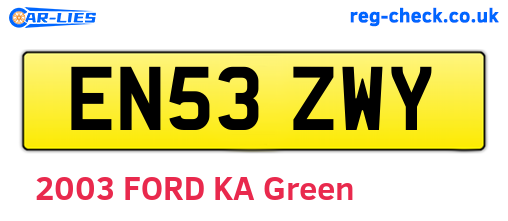 EN53ZWY are the vehicle registration plates.