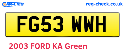 FG53WWH are the vehicle registration plates.