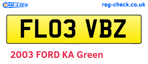 FL03VBZ are the vehicle registration plates.