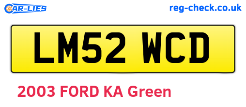LM52WCD are the vehicle registration plates.