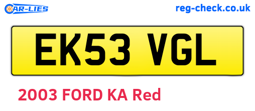 EK53VGL are the vehicle registration plates.