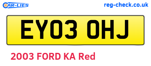 EY03OHJ are the vehicle registration plates.