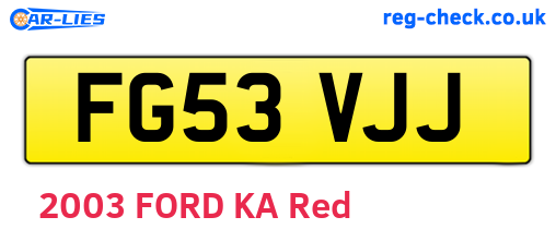 FG53VJJ are the vehicle registration plates.