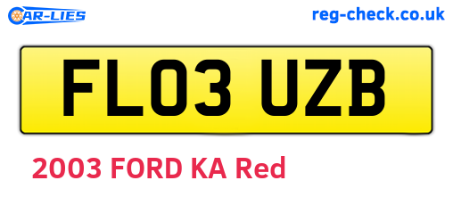 FL03UZB are the vehicle registration plates.