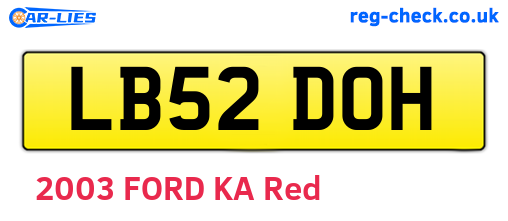 LB52DOH are the vehicle registration plates.