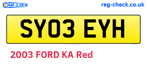 SY03EYH are the vehicle registration plates.