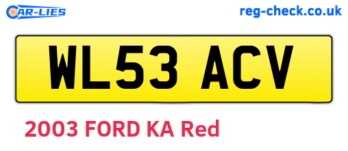 WL53ACV are the vehicle registration plates.