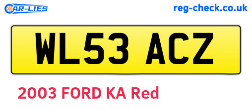 WL53ACZ are the vehicle registration plates.