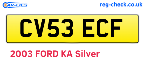 CV53ECF are the vehicle registration plates.