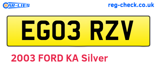 EG03RZV are the vehicle registration plates.